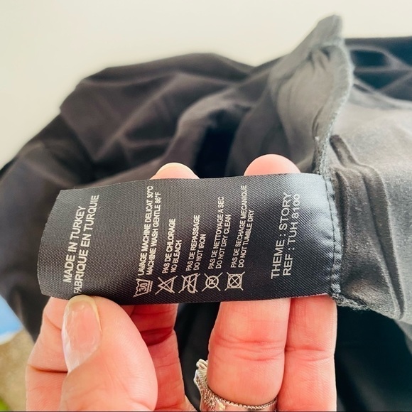 Lauren VIDAL Dress Charcoal Crashed Velvet Look Size small - Picture 8 of 9